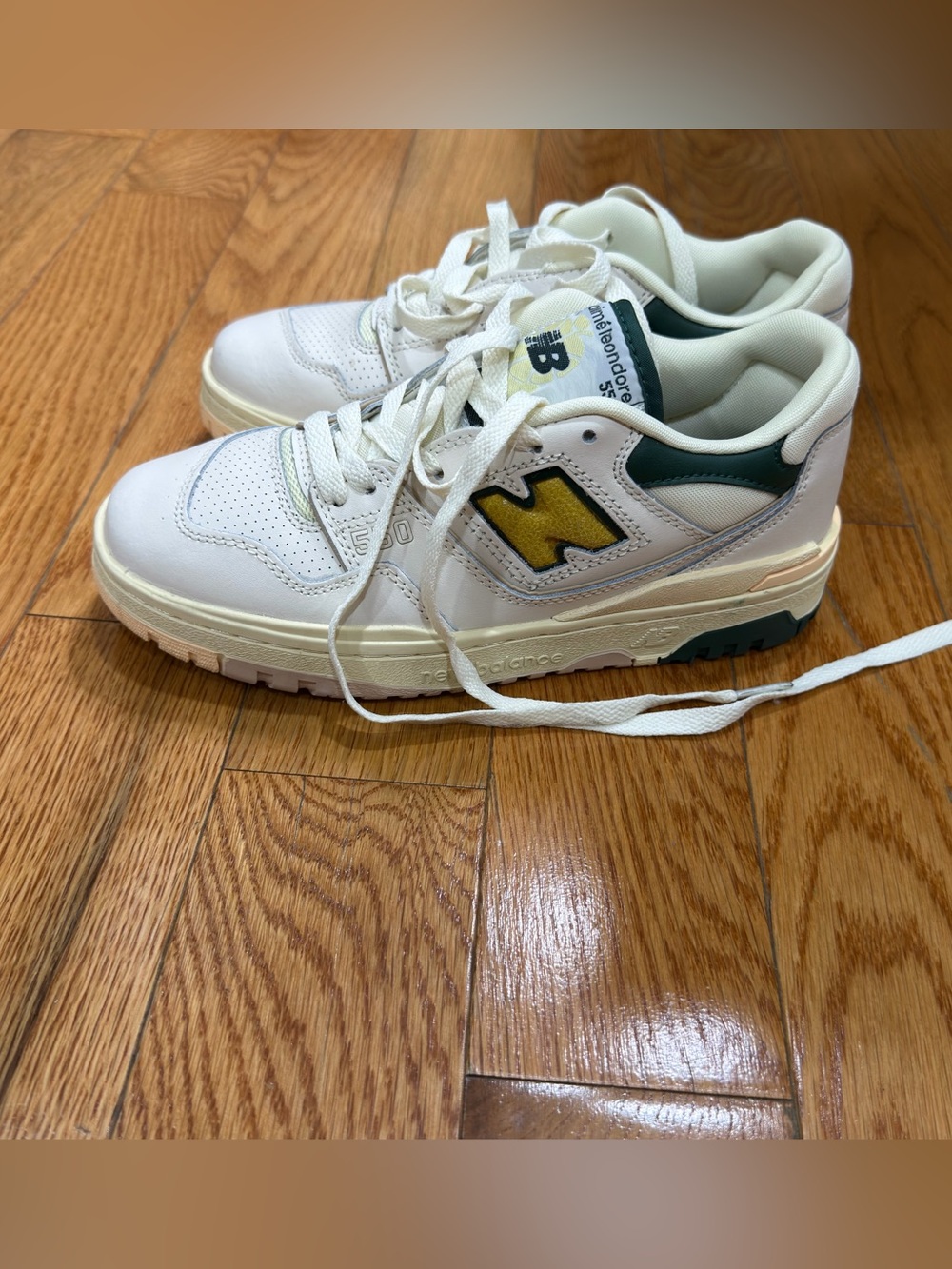 US Men’s Size 5.5 New Balance x Aimé Leon Dore 550 sneaker Natural Green , Wms 7